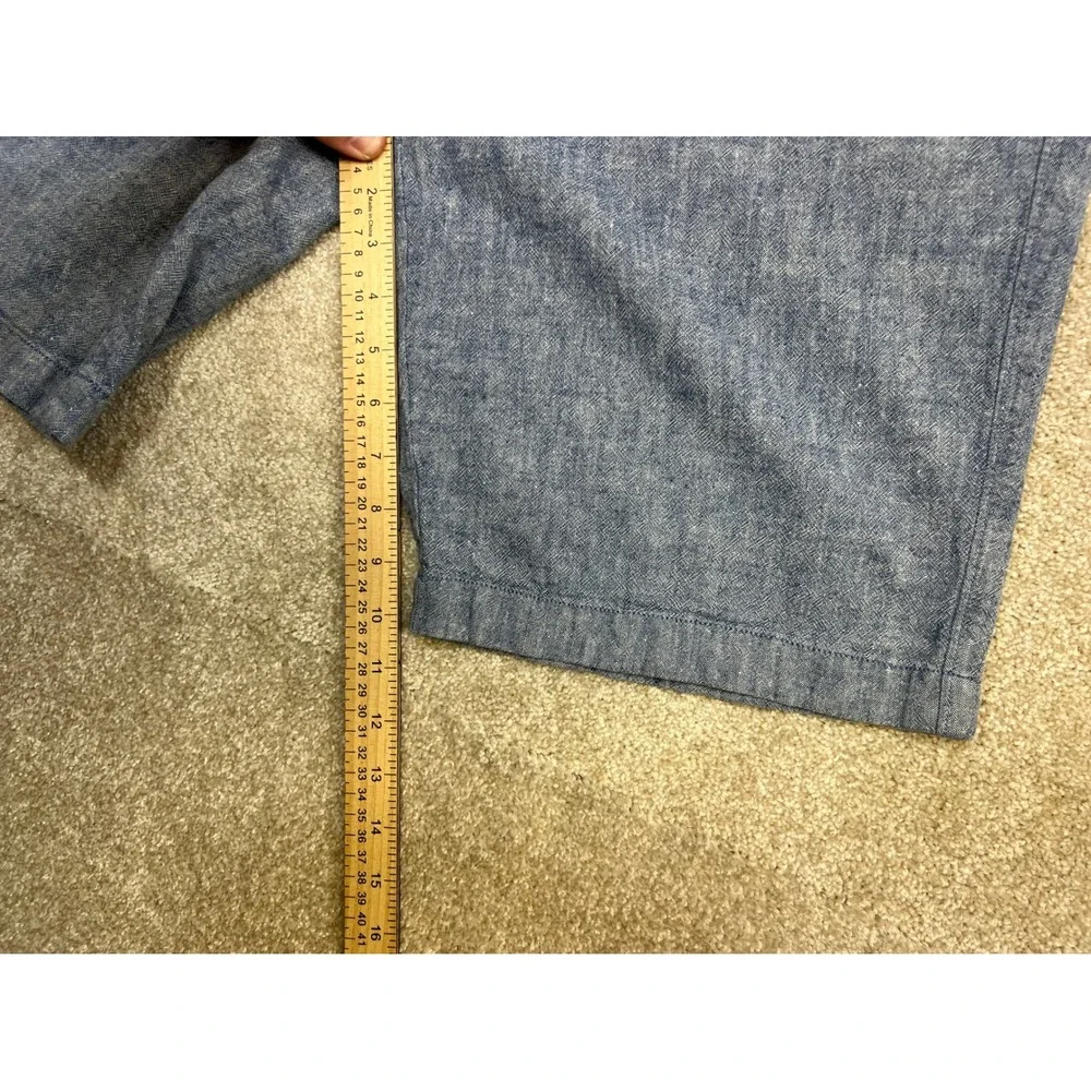 J. Crew Rivington Linen Blend Shorts Men's‎ 34W Blue Chino Casual Summer